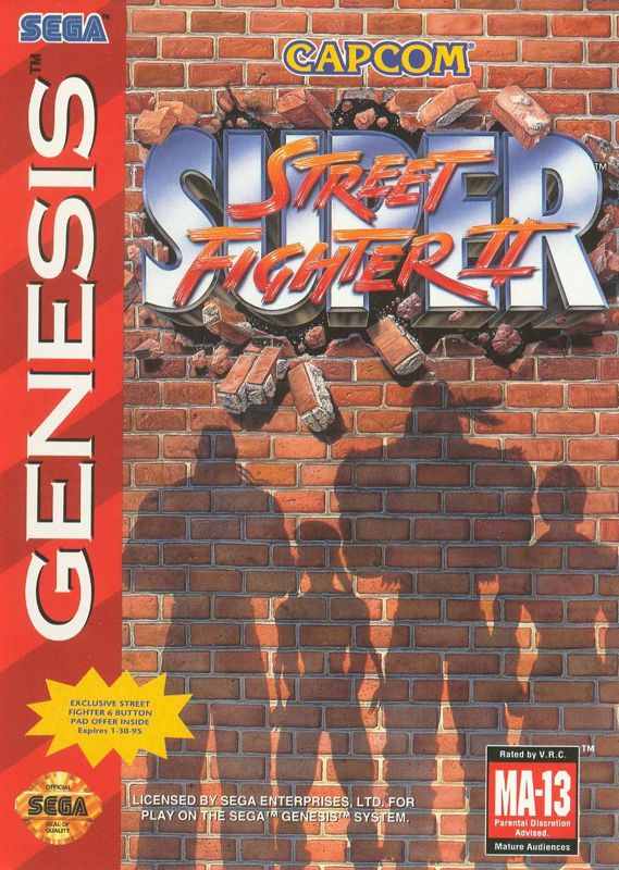 Super Street Fighter II: The New Challengers box art for Sega Mega Drive